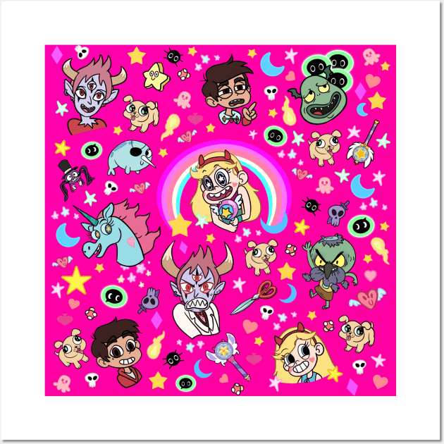 Star VS The Forces Of Evil Pattern Wall Art by Angsty-angst